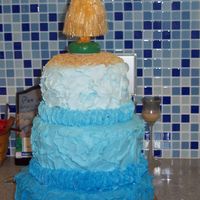 Luau Birthday Cake This was my very first time with stacking a cake. I can't wait to do it again.