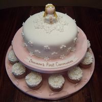 First Communion Cake And Cupcakes 