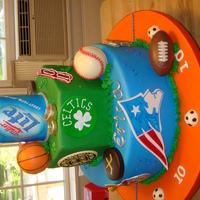 Sports Themed Grooms Cake I made this grooms cake for an avid sports fan. His favorite beer is Miller Lite. All tiers are fondant covered with molded chocolate and...