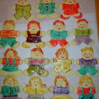 More People Cookies I used egg wash to paint the cookies before baking....the hair was made with dough put through the garlic press and then painted before...