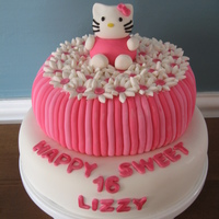 Hello Kitty Covered in fondant. Figure made of fondant