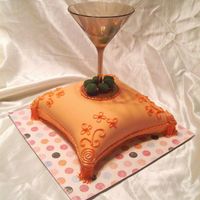 21St Birthday The cake is red velvet with cream cheese icing, covered in fondant. The martini glass is plastic with piping gel inside. I would have liked...