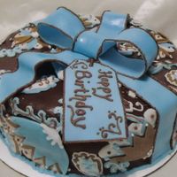 Vera Bradley Java Blue The cake is chocolate with chocolate icing. fondant bow & layered fondant cut outs with royal icing piping. Thanks for looking