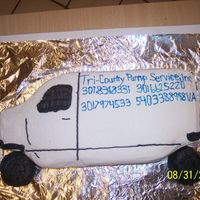 Tri-County Pump Service, Inc. Cake This cake was iced with buttercream icing. This was done for my husbands job. It was made to look like the work vans they have.