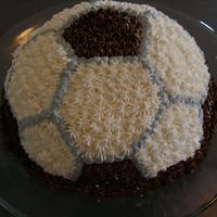 Soccer Ball I baked this cake for my sons to take to their soccer camp party. I used the Wilton soccer ball pan. The frosting is buttercream and...