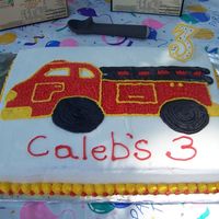 Fire Truck Birthday Cake I made this cake for my son's birthday. I had a little trouble with my Wilton's Fire Truck pan so i just used the insert and...