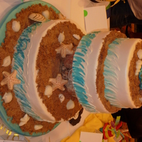 Beach Cake A beach cake that I entered in the Washington State Sugar Artist Cake Show.. The sand is made of brown sugar and the coral on top of the...