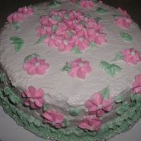 Drop Flowers this was for my aunts b-day.Chocolate cake with bc icing.Its a variation of two wilton cakes.