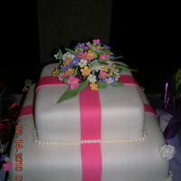 Birthday Cake With Gumpaste Flowers 