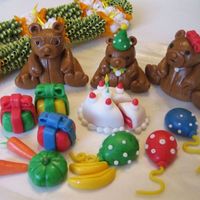 1St Birthday Marshmallow Fondant Teddy Bears 