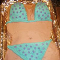 Poka-Dot Bikini Cake Cake for my best friend Ashley. White confetti cake all iced with buttercream. The boobs were made with hostess pink sno-balls. They work...