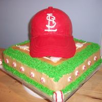 Baseball Cap RBC hat, fondant brim the rest buttercream.