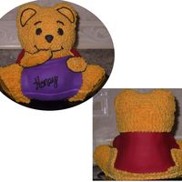 Pooh 5000 Well, I'm sure this is the 5000th pooh cake you've seen LOL! I did his honey pot and shirt in fondant, but had to take these...