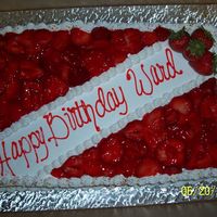 Strawberry Birthday This is an awesome strawberry cake. Everyone loves this and always asks me to do it for them. It worked really well for a 4th of July cake...