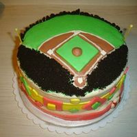 Baseball Field Cake 9", all fondant and dirt is oreo cookies. TFL