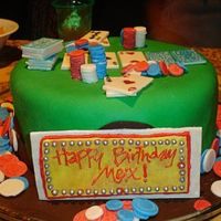 Vegas Baby! I made this cake for my boyfriend's birthday, he loves to play Texas Hold'em. It is all fondant, 9" round, TFL!