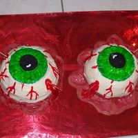 Bloodshot Eyes I made this cake for a friend's Halloween party. She asked for something gory. The cake is all edible except the wooden skewers. The...