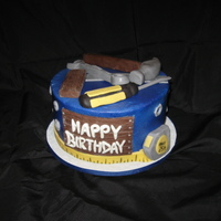 Tool Cake Buttercream cake with fondant tools and accents