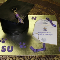 Lsu Graduation Cap This was for two people graduating on the same day from the same family! Bottom tier was yellow/chocolate the top was butter pecan with...