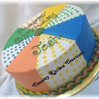 Multicolor Birthday Cake 10" triple chocolate fudge cake with vanilla butercream. Was told to just make it colorful-- this is what I came up with-- too tired...