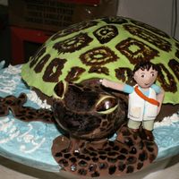 Diego And The Green Turtle Made for a little explorer! Hand painted green turtle with Diego figurine. I tried to make it as realistic as possible, except for the...