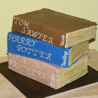 Tiered Books Red Velvet cake with Cream Cheese Icing Filling and White Choco-Pan Fondant.