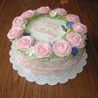 Pink Roses Made for a friend. Pink roses with a white chocolate tinted pink mosaic side.