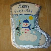 Christmas Stocking Just a stocking to look like my daughter- in-laws. Half white half choc. BC with royal and candy clay accents.