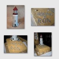 Lighthouse This is a bridal shower cake for a bride that loves light houses. She was engaged at a light housegumpaste lighthouse & rocks on top of...