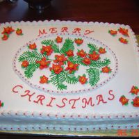 Christmas Poinsettai, Pine Neddles Choc and white cake with buttercream frosting.