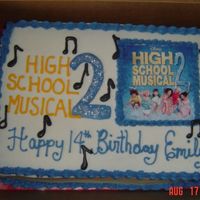 High School Musical2 Choc cake with butter cream, notes are royal icing, the image was lamated.
