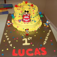 Lucas's 1St Borthday Cake Mickey mouse cake with butter cream icing. Thanks for looking