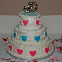 Hearts Wedding Cake I made this for a couple who couldn't afford the cake so another couple stepped in and paid for it for them. French vanilla, lemon and...