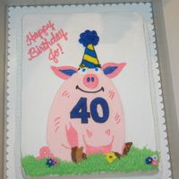 Pig Cake I got the picture of this pig from clip art and then transferred him on the cake. He is all buttercream. After piping the buttercream on...