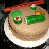 Sushi Cake My best friend eats sushi all the time, so I made a sushi cake for hewr wedding shower. The "sushi" is buttercream and coconut in...