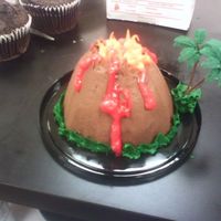 Volacno Cupcake Jumbo cupcake made in to a volcano