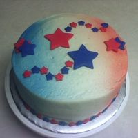 Stars Made for my mom's bday. She loves patriotic themes. Buttercream with fondant accents