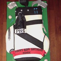 Golf Bag Iced in BC with fondant accents. Clubs are RCT under fondant and gumpaste.