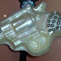 "diamond" Gun My version, white chocolate, silver dragee and DISCO DUST