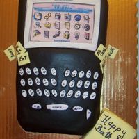 Blackberry Phone And Sticky Pad my cake cracked so I had the sticky notes placed on the crack on both sidse of the cake...also the heat of the room made the fondant bubble...