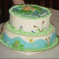 Pond Friends Baby Shower Cake This is the Baby Shower cake I made for my sister's shower this weekend. I designed it after the baby bedding. It is covered in...