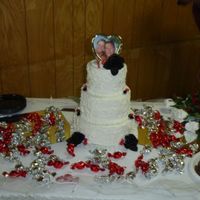 Black And White W/ Red Accent Wedding Cake 