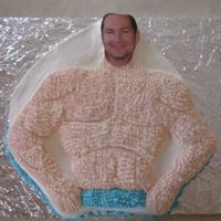 Muscle Man I used a Superman cake pan to make this muscle man surprise birthday cake. I torted this cake and filled it with chocolate mousse. (first...