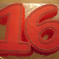 Sweet 16 My girlfriend wanted a 16 for her daughters birthday. I used a 1/4 sheet for each number.