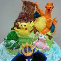 Pokemon My 1st Pokemon cake...its was huge & had to have two persons to carry it. All figurines were handmade/moulded.