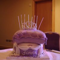 Jemma's Birthday Cake Complete With Tiara & Candles I had a few different tiaras made from royal icing but all broke before got onto cake so had to replace with plastic one.