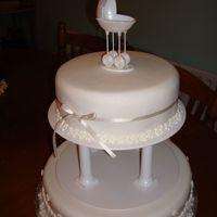 Jack Birch Christening Cake rich fruit cake covered in almond paste & fondant