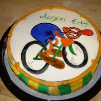 Bike Cake chiffon cake filled with custard and fresh raspberry. Prepared for a friend!