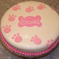 My Labrador Birthday Sponge cake filled with custard. covered in sugar fondant