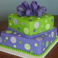 Polkadot Palooza I did this cake for a 13 year old girl. Her room is decorated in lime green and purple polkadots and she wanted her birthday cake to match...